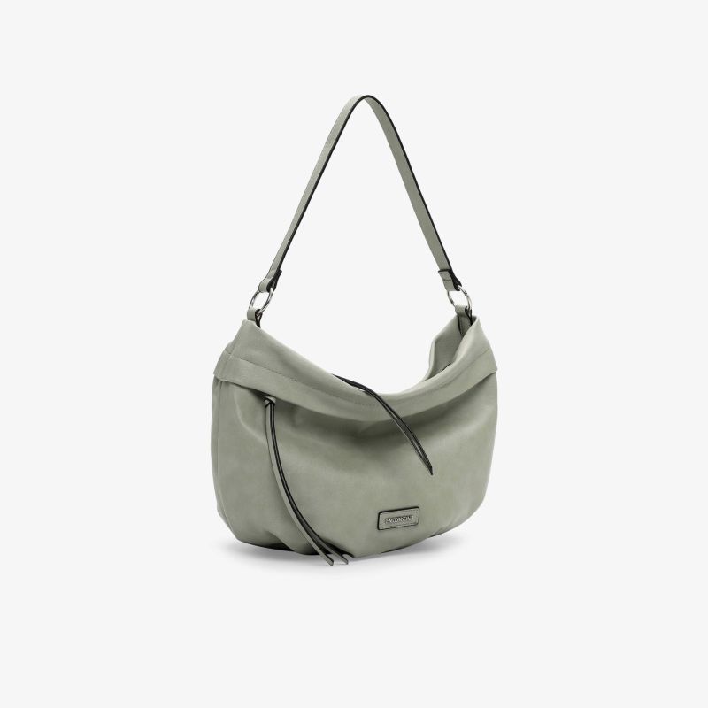 Elegante graue Schultertasche mit weichem Material und praktischer Reißverschlusstasche, vielseitig und modisch