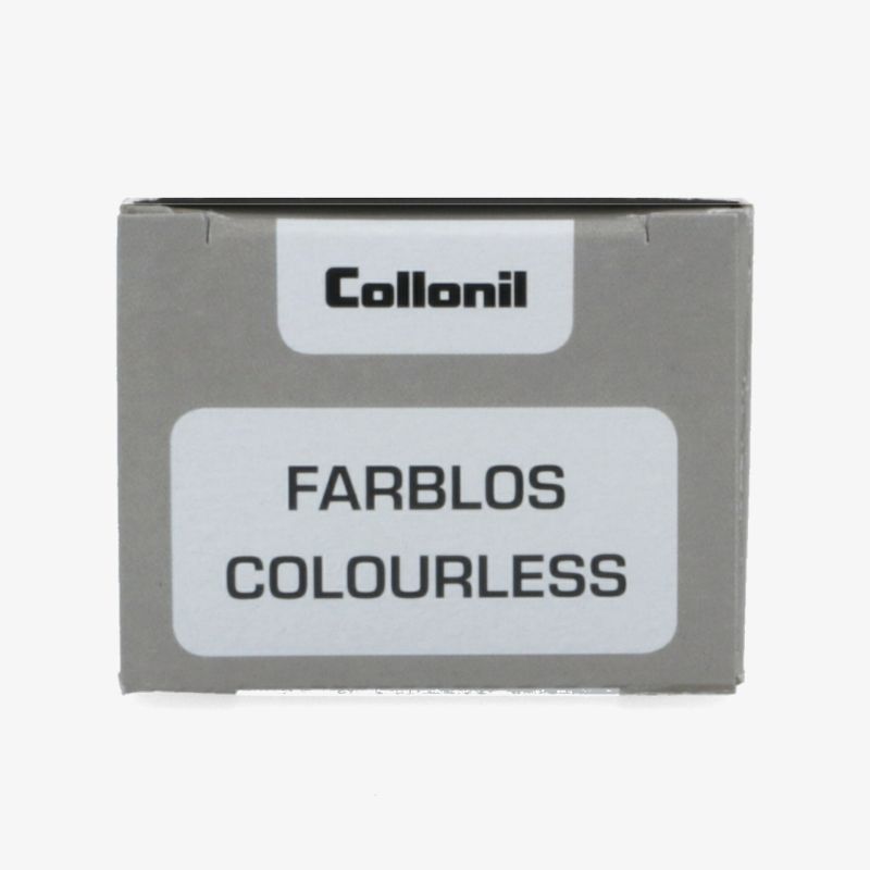 Farbloses Schuhpflegeprodukt von Collonil für unsichtbaren Schutz und schonende Pflege