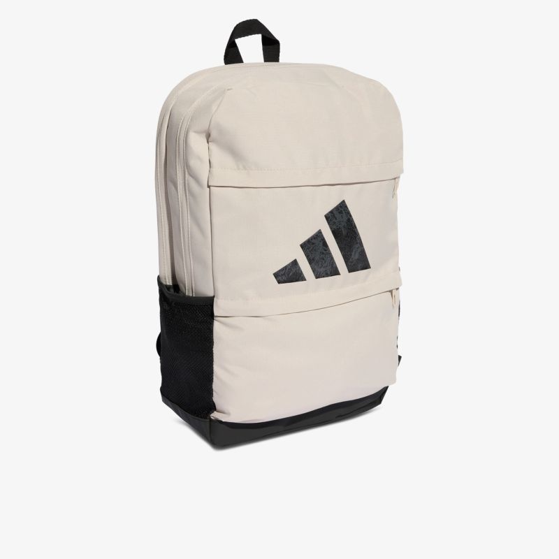 Schlichter, sportlicher Rucksack in Beige und Schwarz mit großem Fassungsvermögen und robustem Material