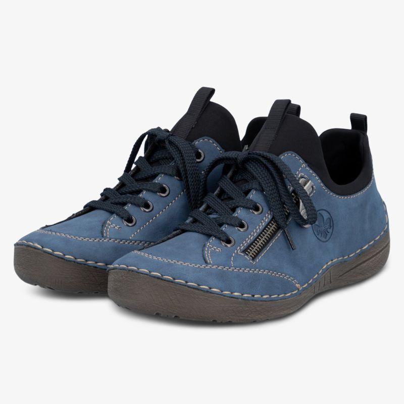 Bequeme lässige Schuhe mit robuster Sohle, seitlichem Reißverschluss und praktischer Schnürung für den Alltag