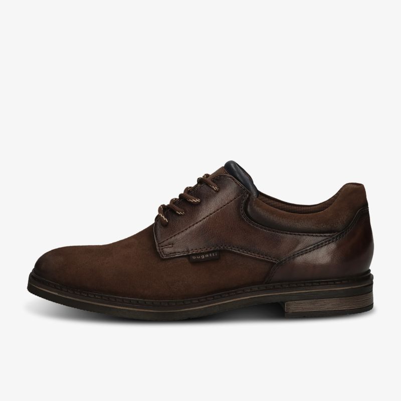 Eleganter brauner Lederschnürschuh mit zeitlosem Design, perfekt für formelle Anlässe und täglichen Komfort.