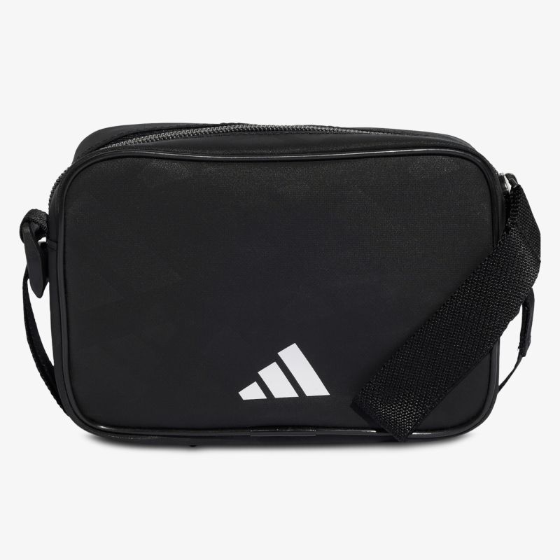 Kompakte schwarze Umhängetasche mit verstellbarem Schultergurt und schnellem Zugriff