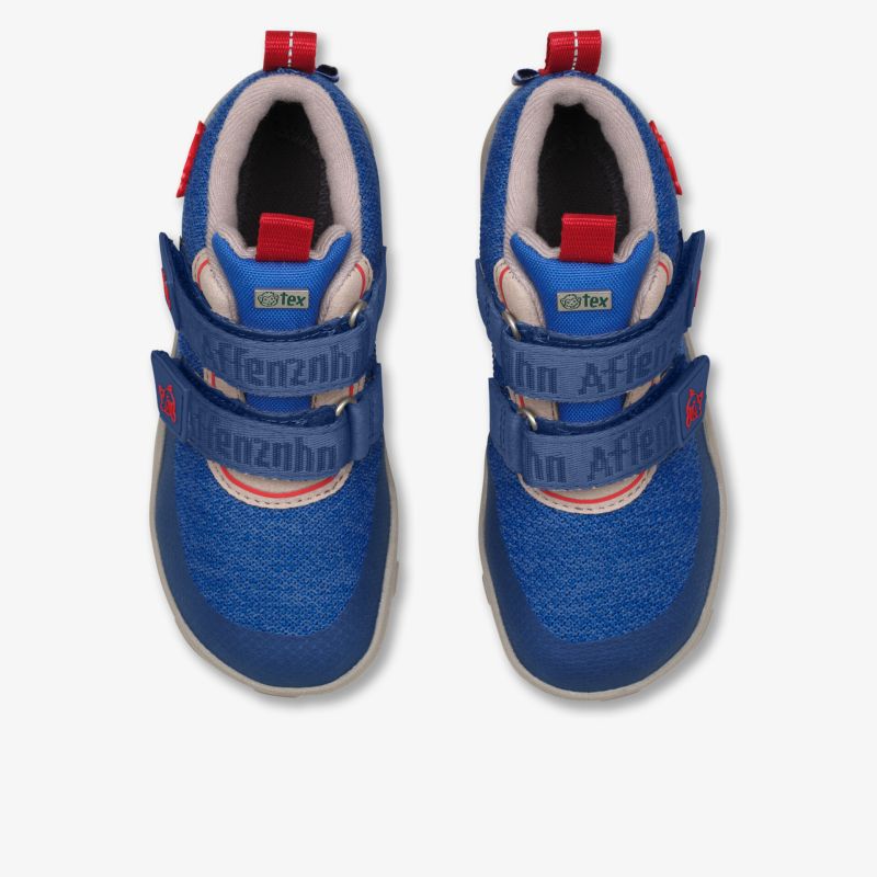 Blauer Outdoor-Schuh mit Klettverschluss, rutschfeste Sohle und atmungsaktivem Material, bequem und flexibel