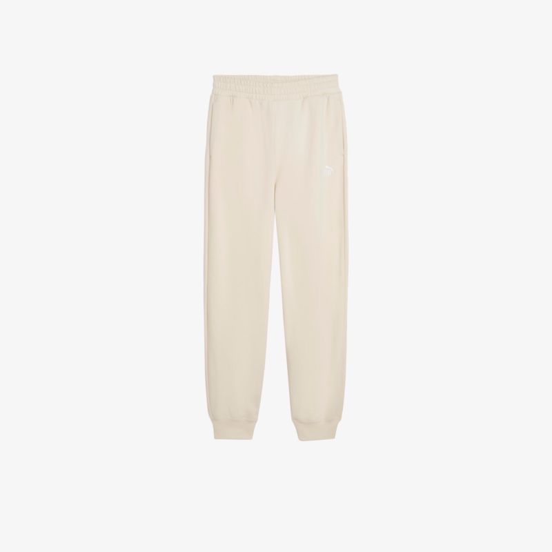 Beige Jogginghose mit elastischem Bund und Bündchen, locker geschnitten für hohen Tragekomfort und sportlichen Look