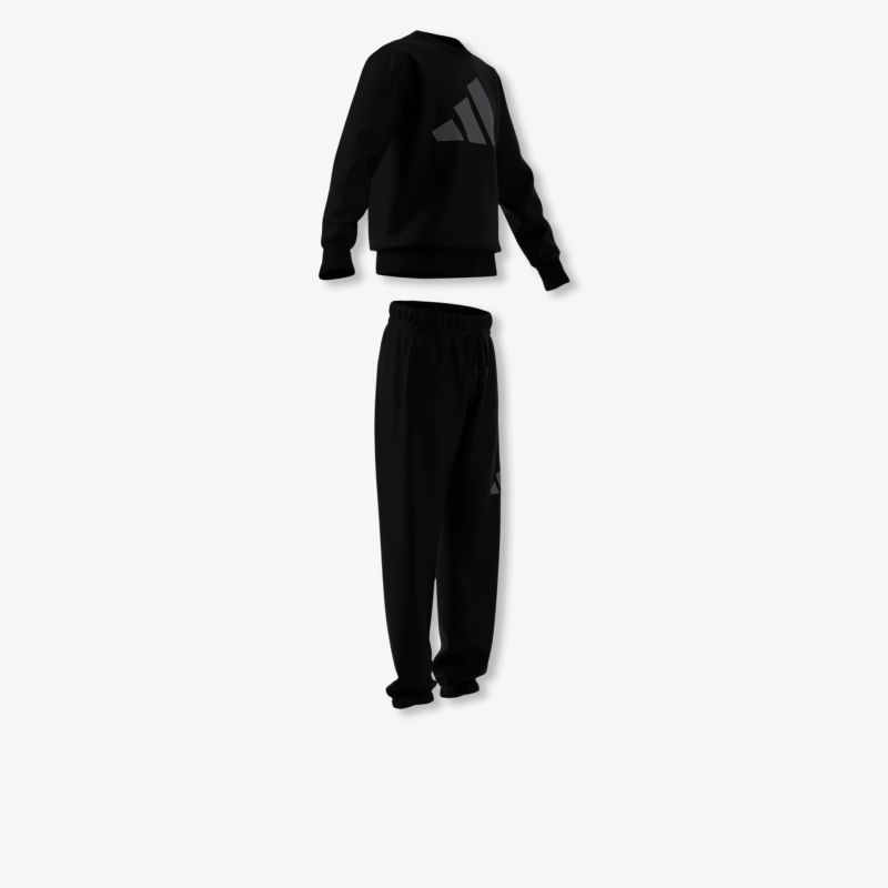 Schwarzer Kapuzenpullover und Jogginghose im sportlichen, bequemen und eleganten Design