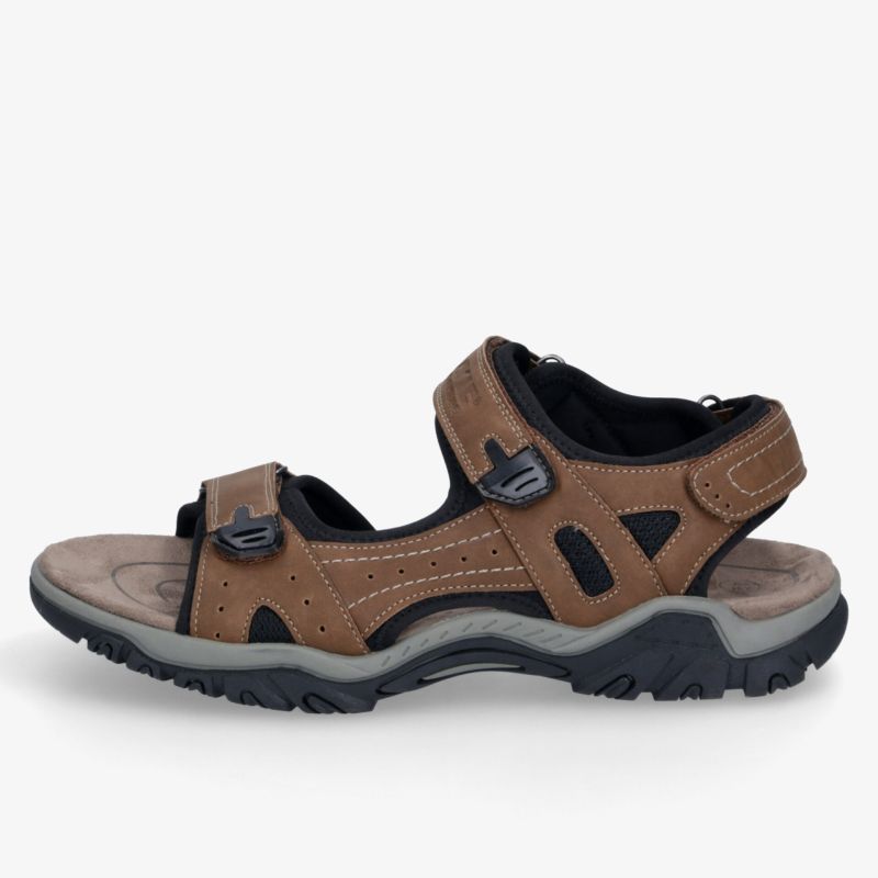 Bequeme braune Outdoor-Sandale mit verstellbaren Riemen und rutschfester Sohle für vielseitigen Einsatz