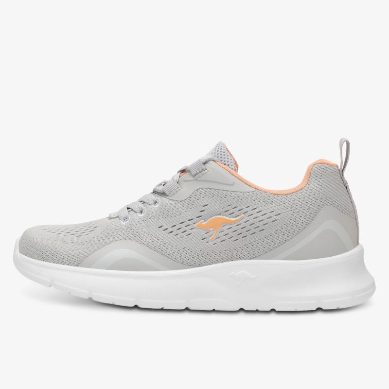 Leichter grauer Sneaker mit atmungsaktivem Mesh und rutschfester weißer Sohle bequemer Schnitt