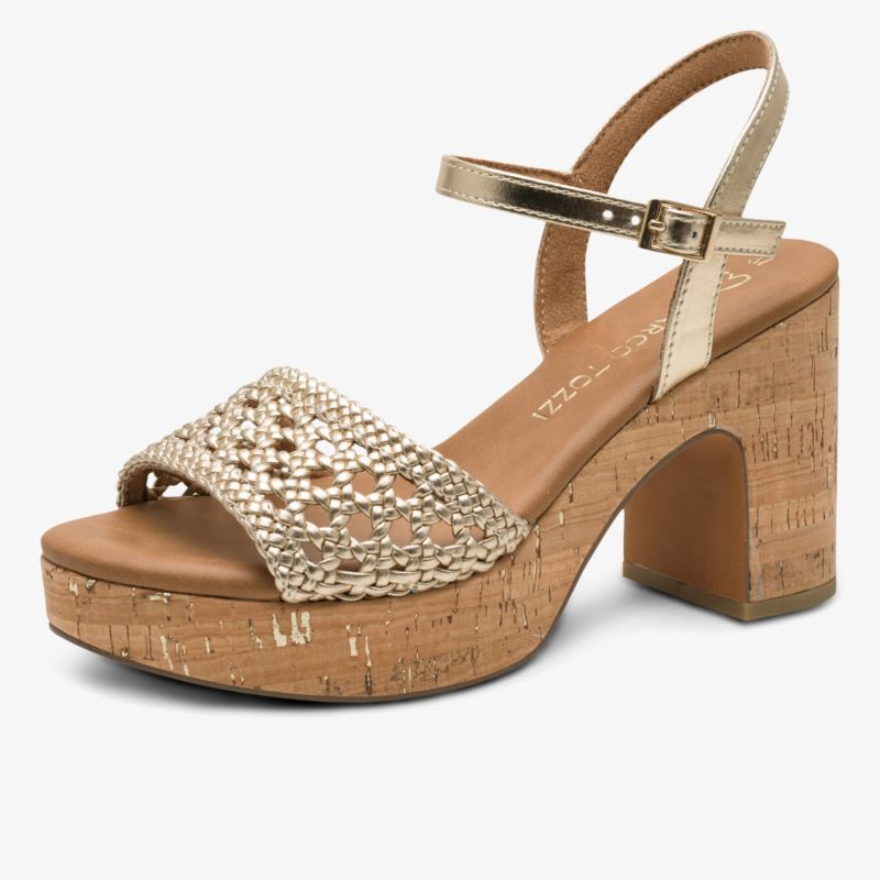 Schicke Riemchensandalette mit auffälligem Blockabsatz und verstellbarem Knöchelriemen, bequemer Tragekomfort