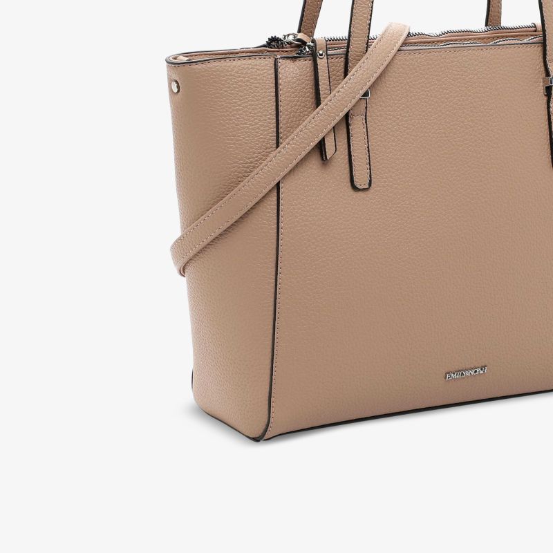 Beige elegante Tasche aus strapazierfähigem Material mit geräumigem Innenraum und modernem, klassischem Design