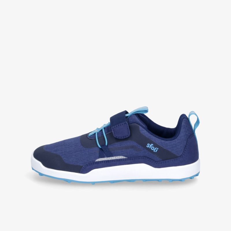 Sportlicher blauer Sneaker mit bequemem Klettverschluss und flexibler, leichter Sohle für hohen Tragekomfort