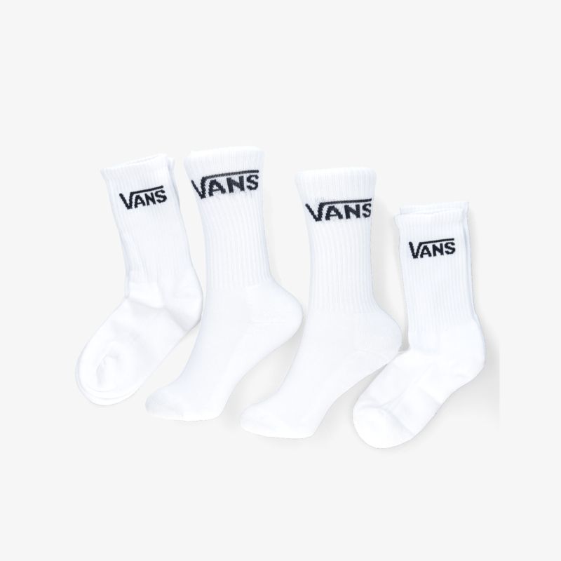 Weißes Vans Socken-Set mit elastischem Komfort und gut sichtbarem Logo in klarer Draufsicht
