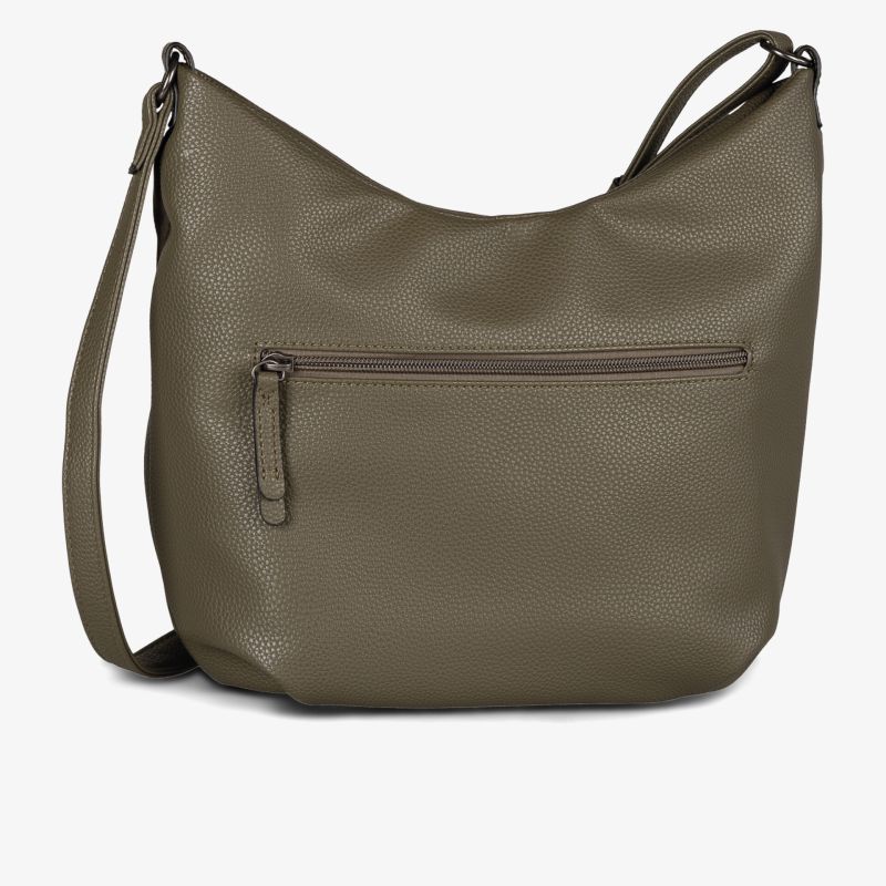 Schlichte Leder Schultertasche mit Reißverschluss und verstellbarem Riemen, praktisch und geräumig