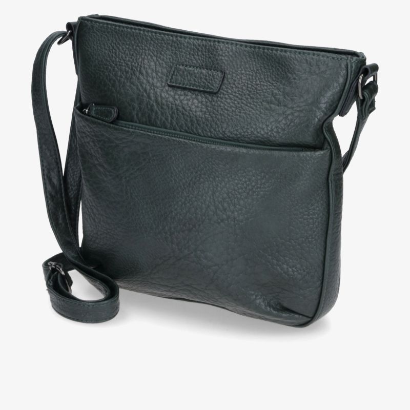 Moderne schwarze Umhängetasche mit verstellbarem Gurt und praktischer Außentasche, robust und funktional gestaltet