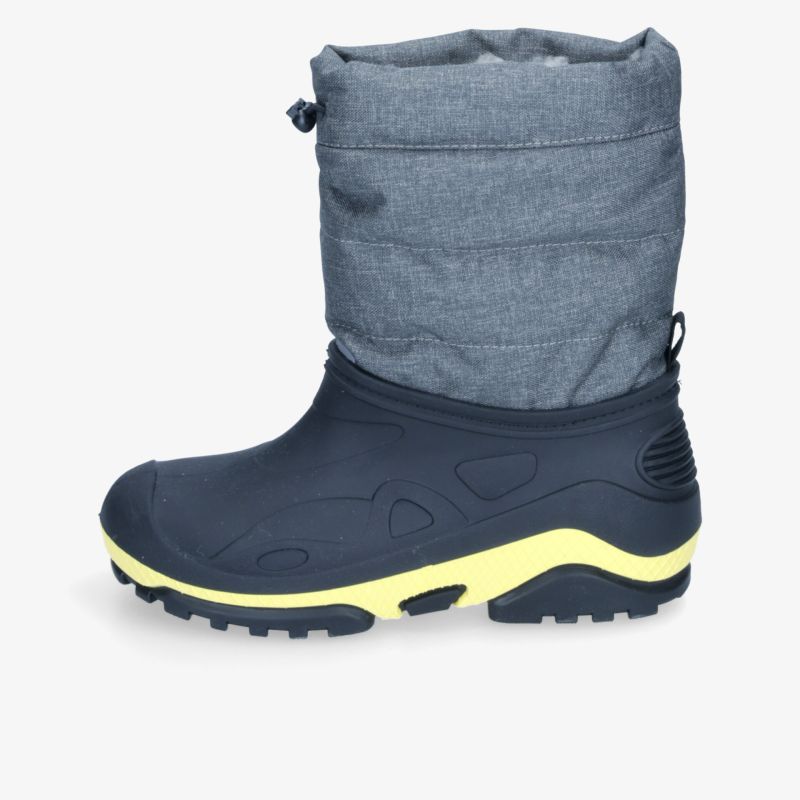 Wasserdichter, isolierter Winterboot mit rutschfester gelber Sohle und warmem, hohem Schaft für kalte Tage