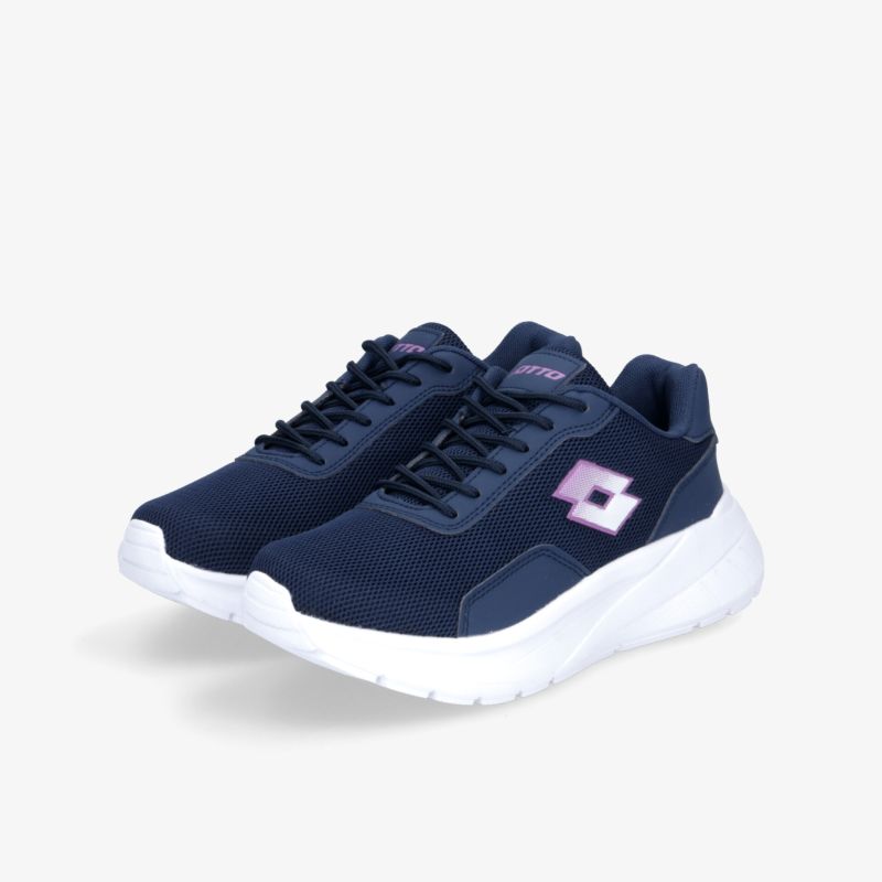Modernes Paar navyblaue Sportschuhe mit weißer, gedämpfter Sohle für optimalen Komfort und Stabilität beim Laufen