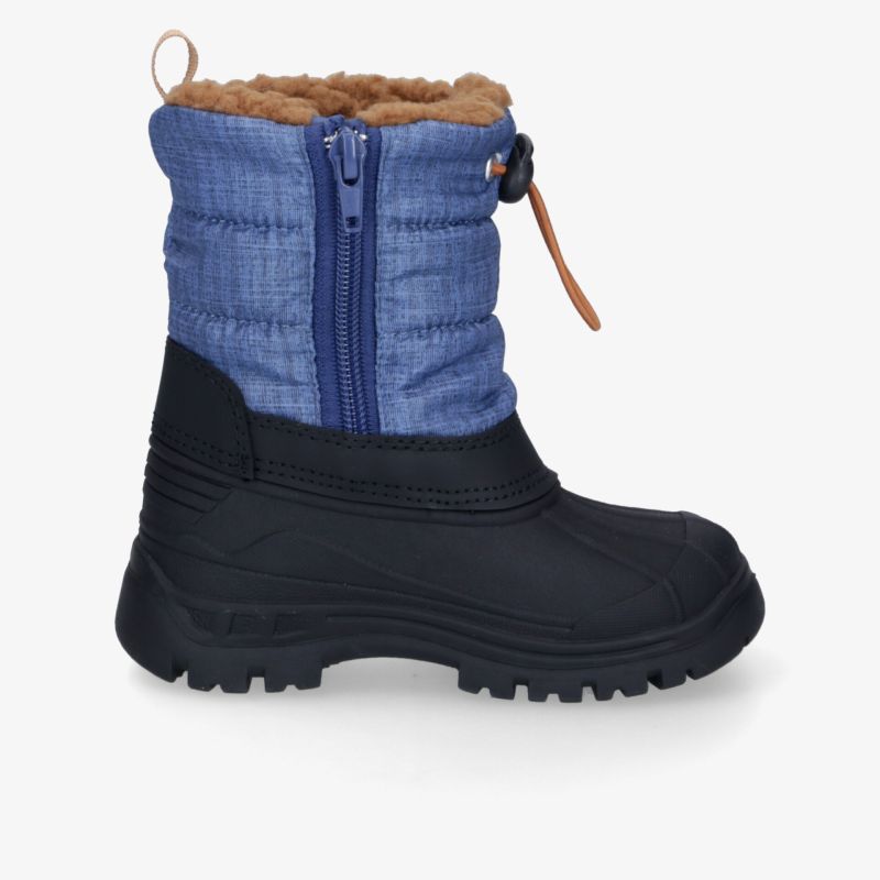 Wasserabweisender Winterstiefel mit warmem Futter, stabiler Sohle und praktischem Reißverschluss, seitliche Ansicht