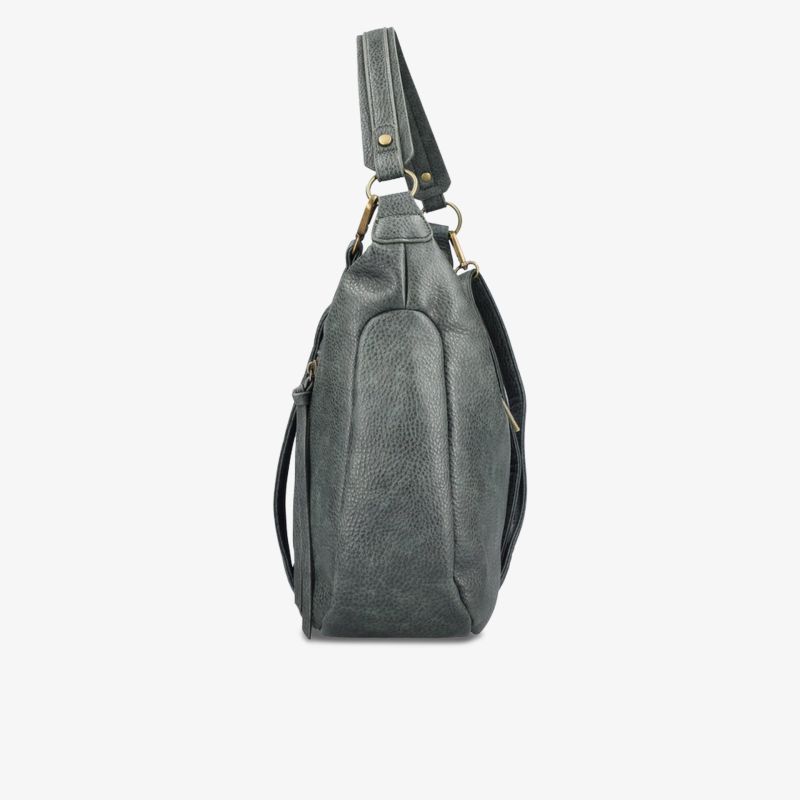 Seitenansicht der robusten Tasche mit edlem Material und praktischem Tragegriff