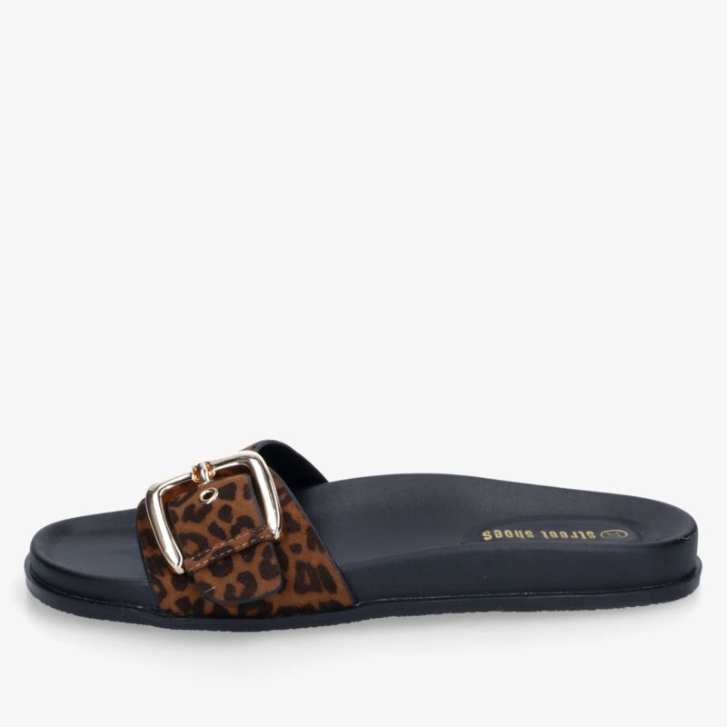 Bequeme, leichte Pantoletten mit modischem Leopardenmuster und offenem Design, ideale Sommerschuhe