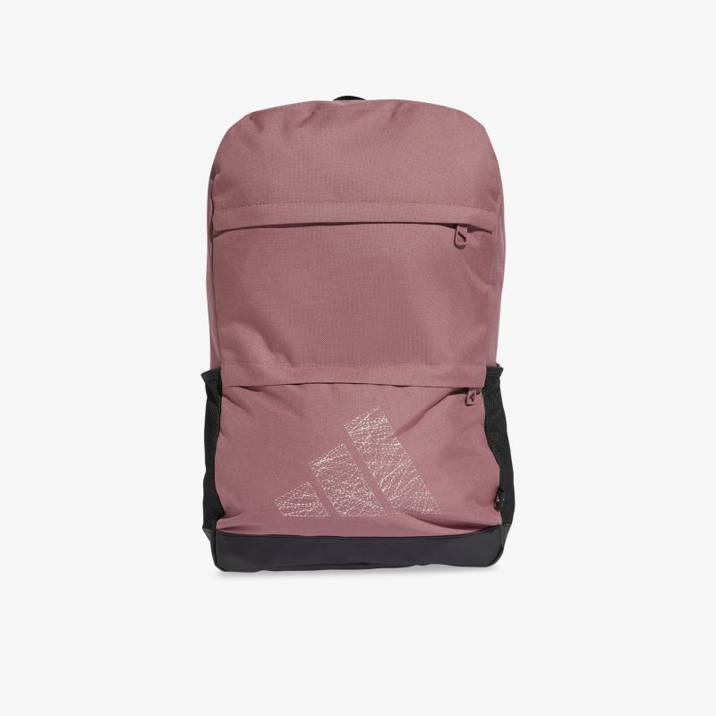 Rosa Rucksack mit großem Hauptfach und praktischer Vordertasche, robust und alltagstauglich