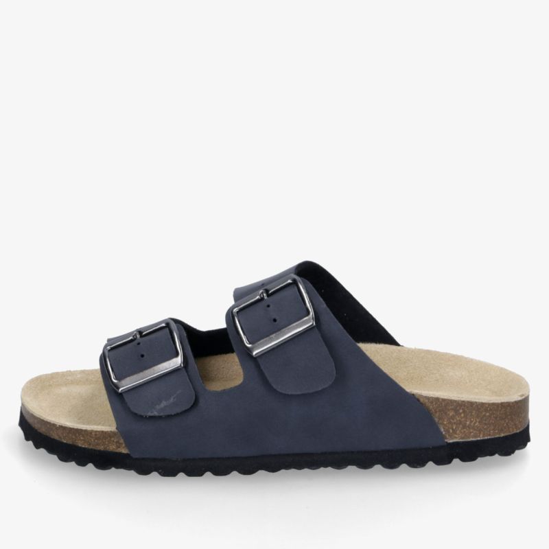 Bequeme Pantolette mit zwei verstellbaren Schnallen und weicher, ergonomischer Innensohle für optimalen Halt