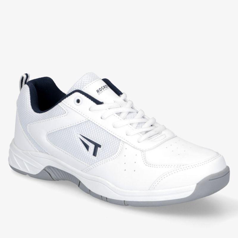 Moderner weißer Sportschuh mit atmungsaktivem Material und rutschfester Sohle für hohen Tragekomfort