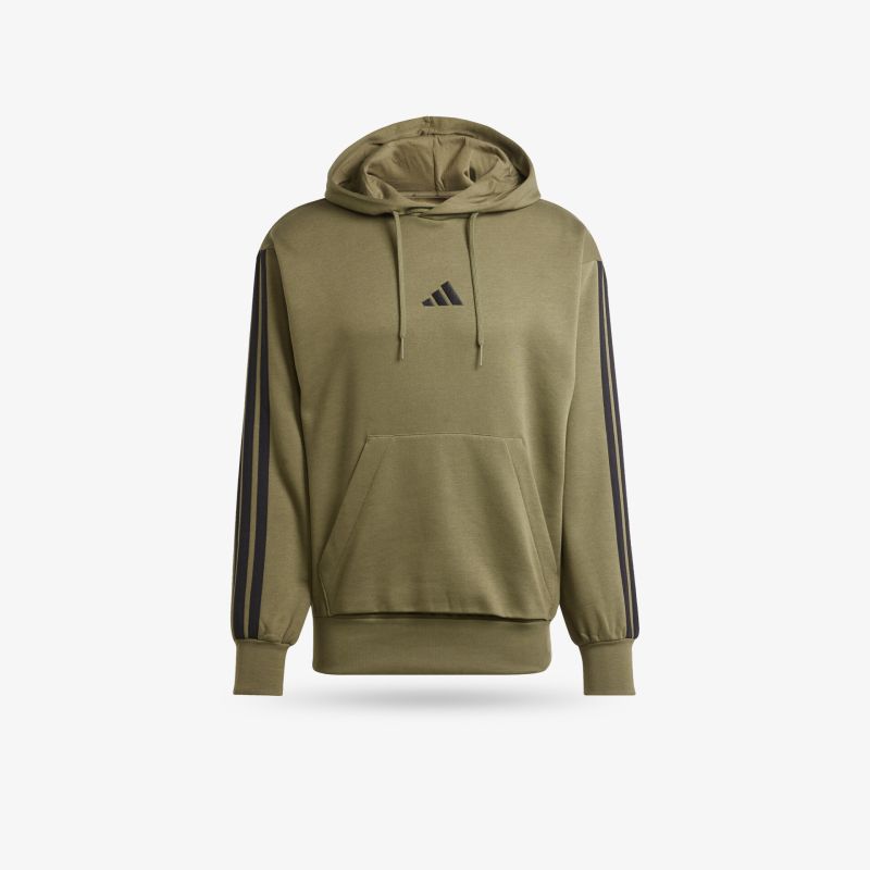 Khakifarbener Kapuzenpullover von Adidas mit Kapuze, langen Ärmeln und bequemem, weichem Material