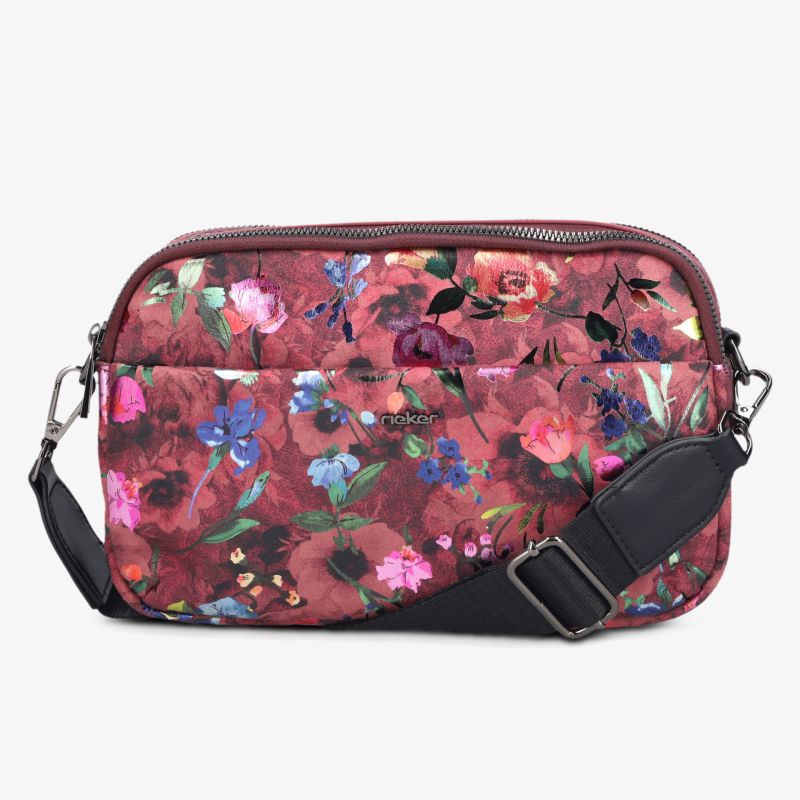 Komfortable Umhängetasche mit farbenfrohem Blumenmuster und verstellbarem Trageriemen, robust und vielseitig