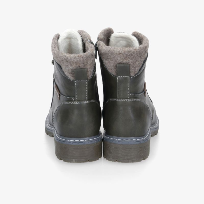 robuste winterstiefel mit warmem flaushfutter und rutschfester sohle - rückansicht