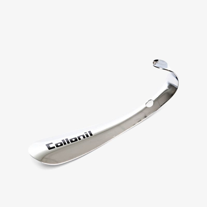 Glänzender stabiler Schuhanzieher aus Metall mit ergonomischem Design für einfaches Anziehen von Schuhen