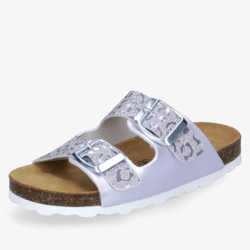 Bequemer Sandalenschuh mit verstellbaren Schnallen und weichem Fußbett in modischem Metallic-Design