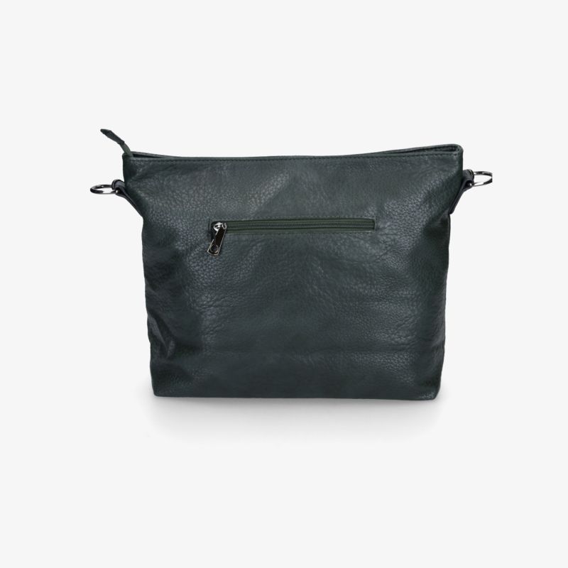 Große schwarze Tasche mit Reißverschluss vorne, geräumig und robust für vielseitigen Einsatz