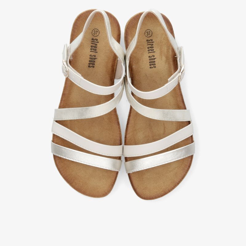 Leichte weiße Sandalen mit bequemen Riemen und gepolstertem Fußbett, ideal für sommerlichen Komfort und Stil