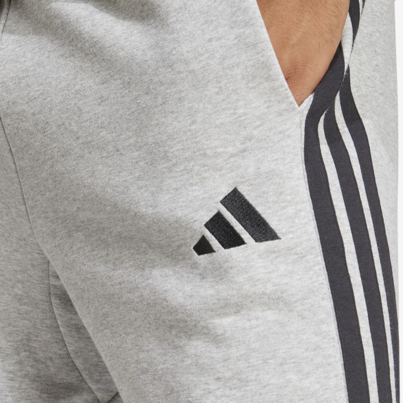 Grau melierte Trainingshose mit elastischem Bund und sportlichem Logo in komfortablem Material