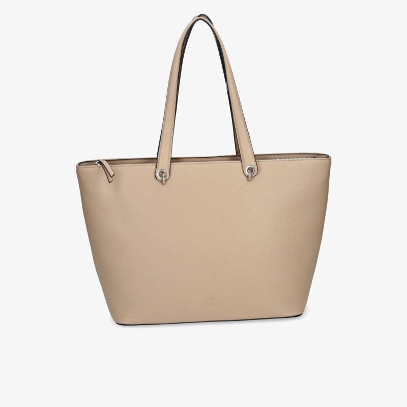 Geräumige elegante beigefarbene Tasche, perfekt für den Alltag, bietet vielseitigen Stil und modernen Look.