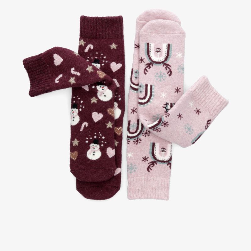 Gemusterte warme Stricksocken im Doppelpack mit weichem Material und komfortablem Sitz für kalte Tage
