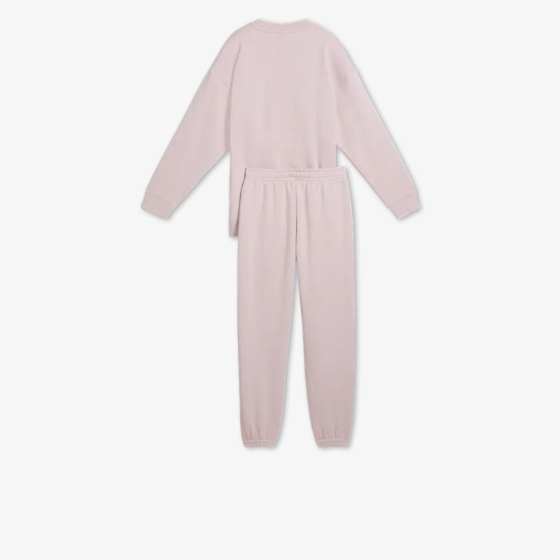 Weicher komfortabler Jumpsuit mit elastischem Bund und langen Ärmeln, in zurückhaltender Farbe hinten dargestellt