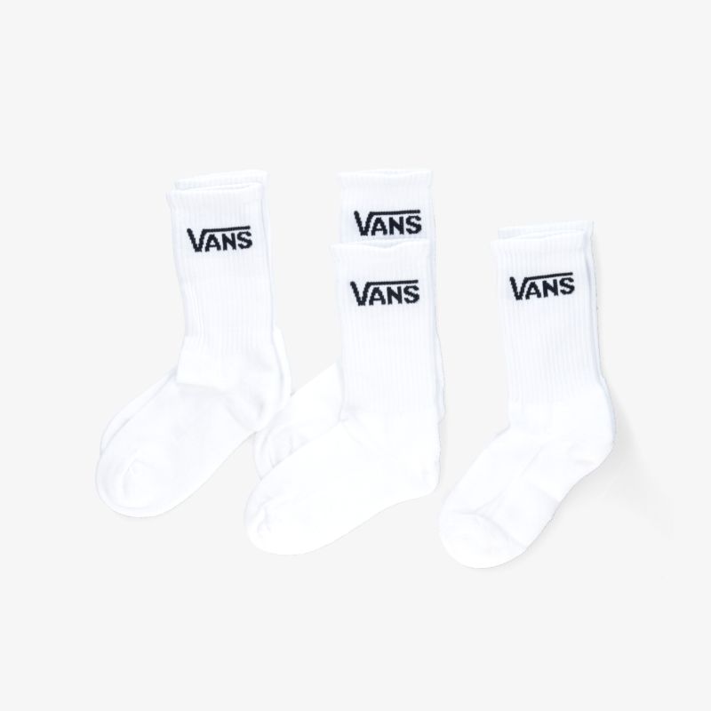 Set aus drei weißen Vans Socken mit Logos, komfortabel, weich und passend für den täglichen Gebrauch