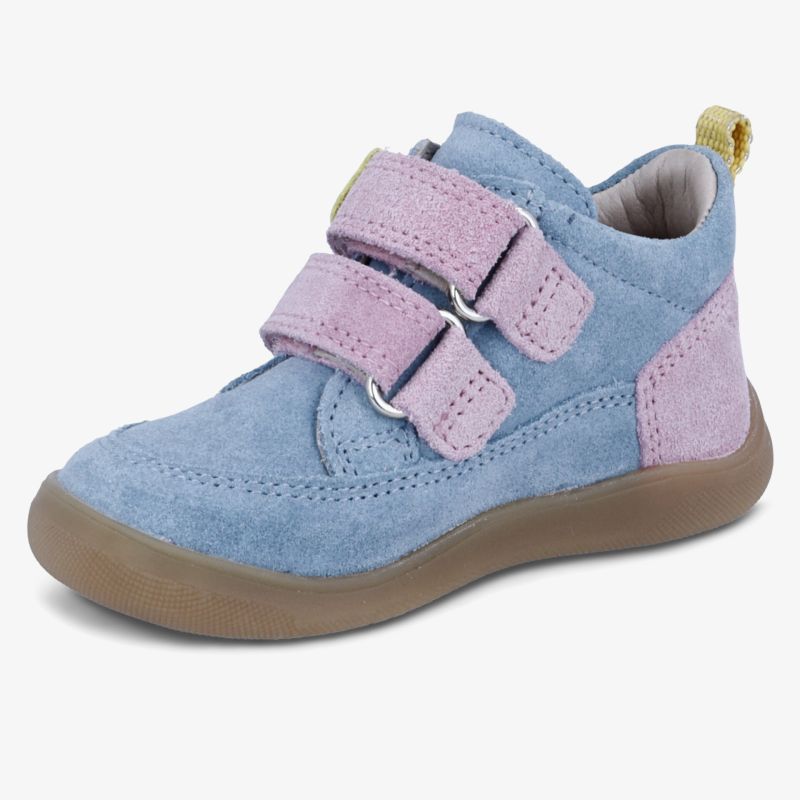 Stylish blue and pink suede shoe with comfortable fit and durable sole, perfect for everyday use.