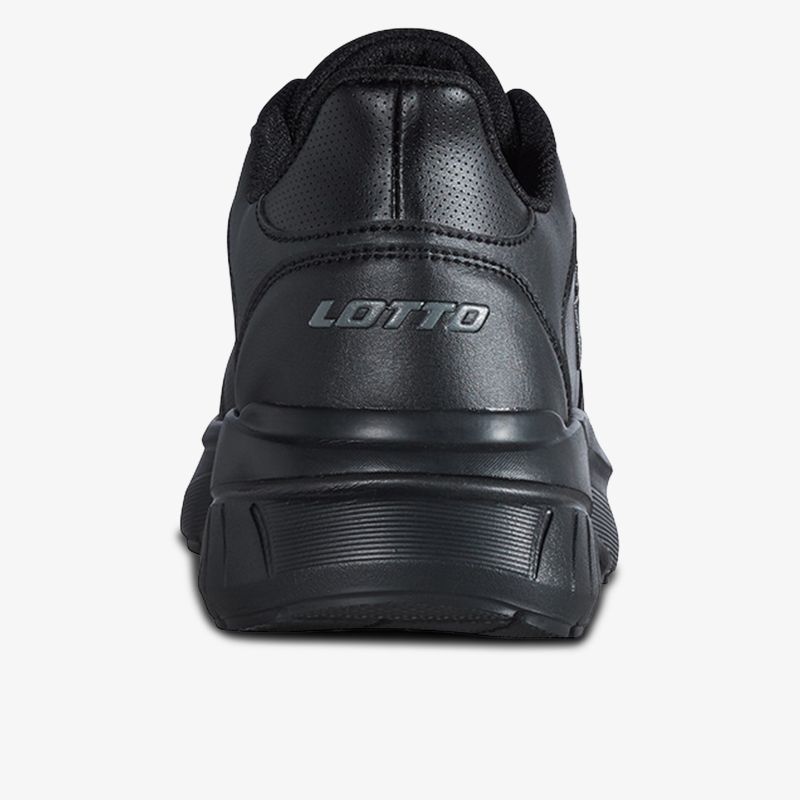 Schnürschuh mit markantem Lotto-Logo in robuster Ausführung und rutschfester Sohle, Rückansicht