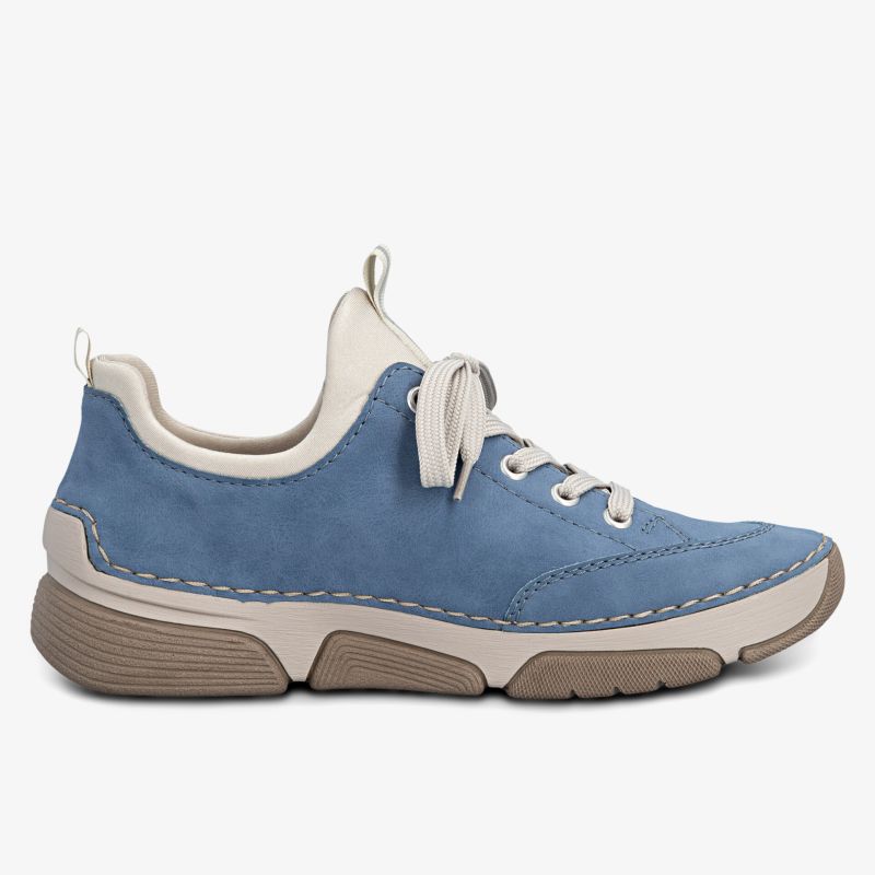 Bequemer und stilvoller blauer Sneaker mit solider Sohle und Schnürung