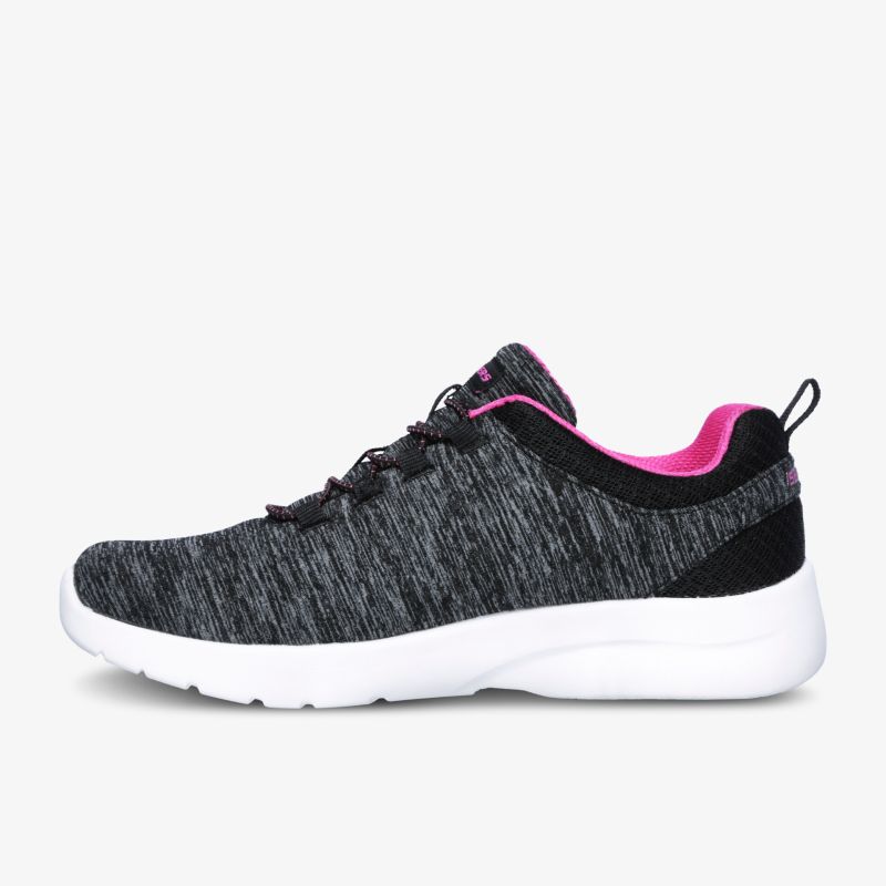 Moderner Sneaker in Schwarz mit pinkem Akzent, ideal für sportliche Aktivitäten und Freizeit.