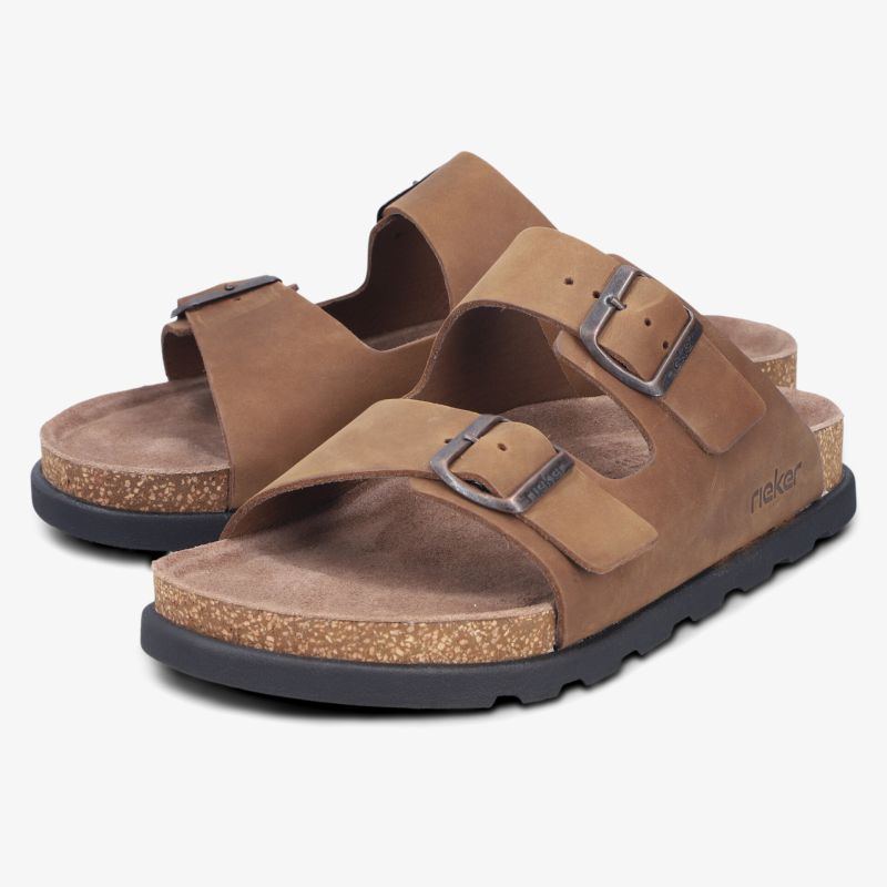 Bequeme braune Sandalen mit verstellbaren Schnallen und rutschfester Sohle, ideal für entspannten Alltag