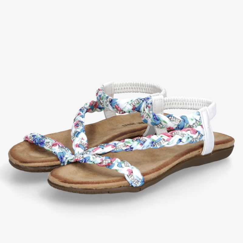 leichte Sandalen mit buntem Blumenmuster und weichem Fußbett, verstellbar, ideal für sommerlichen Komfort