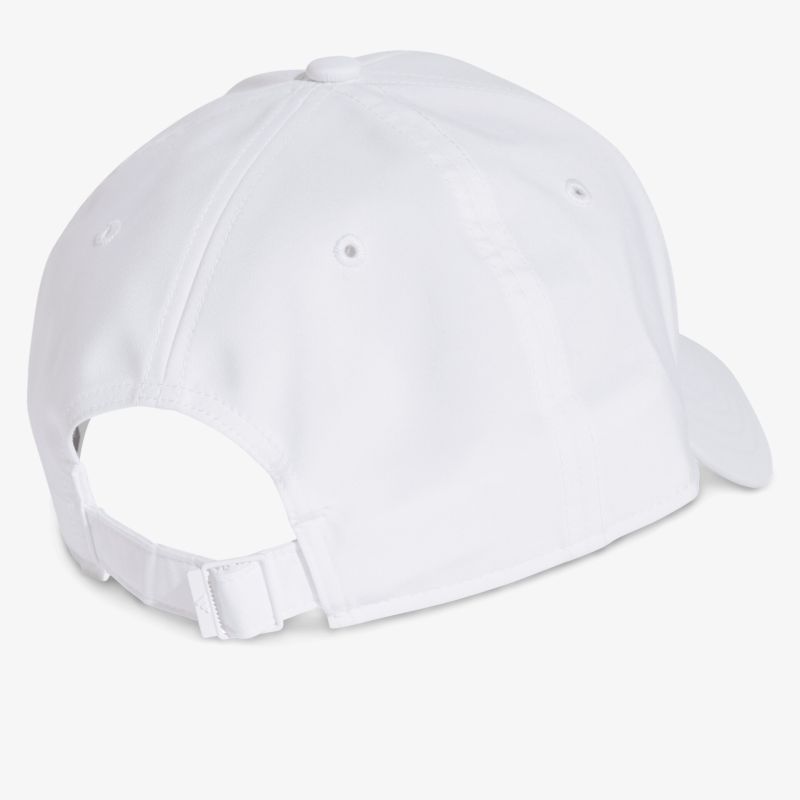 Weiße verstellbare Baseball-Cap aus Baumwolle mit komfortablem Rückenverschluss