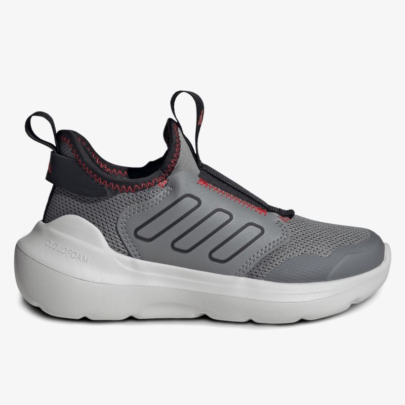 Moderner, atmungsaktiver Sneaker mit elastischem Einstieg und bequemer, leichter Sohle seitlich dargestellt
