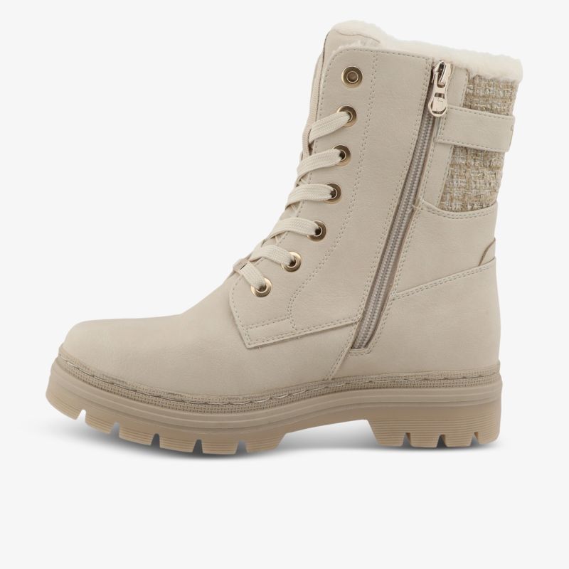 Bequemer Winterstiefel mit robuster Schnürung, seitlichem Reißverschluss und profilierter Sohle für sicheren Halt