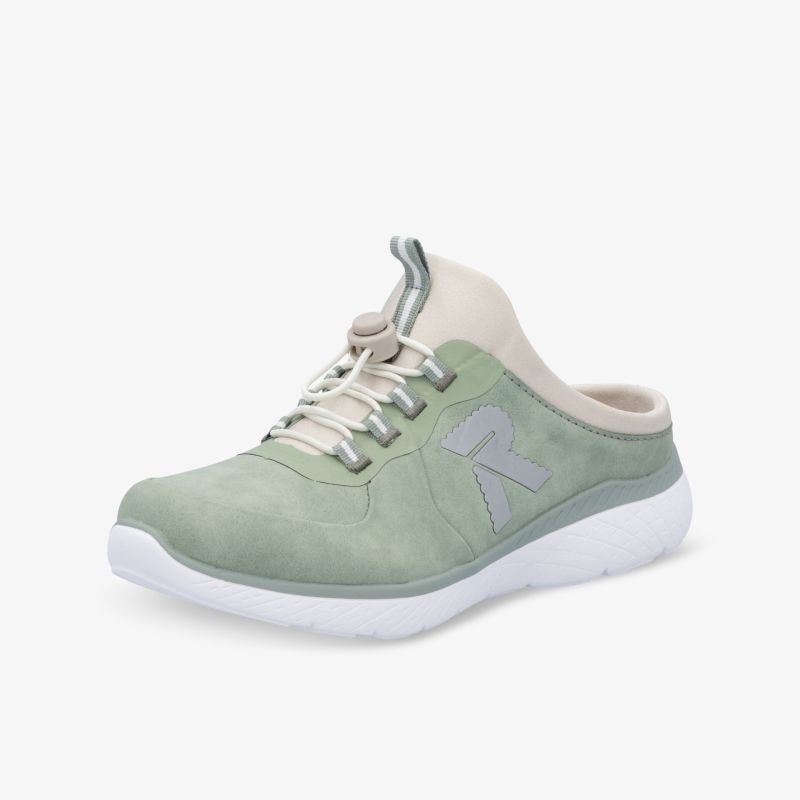 Sportlicher leichter Schuh in Grün und Weiß, bequem und flexibel mit robuster Sohle und modernem Design