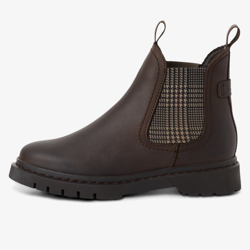 Brauner Leder Chelsea Boot mit elastischem Einsatz und rutschfester Profilsohle für hohen Tragekomfort