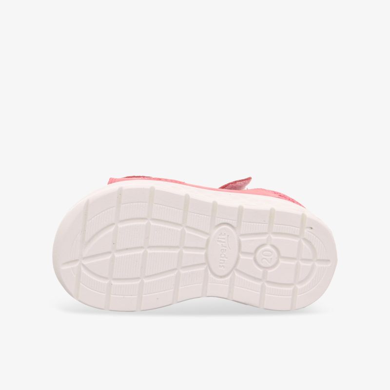 Flexible, rutschfeste und robuste weiße Laufsohle mit leichtem Profil für sicheren Halt und optimale Dämpfung