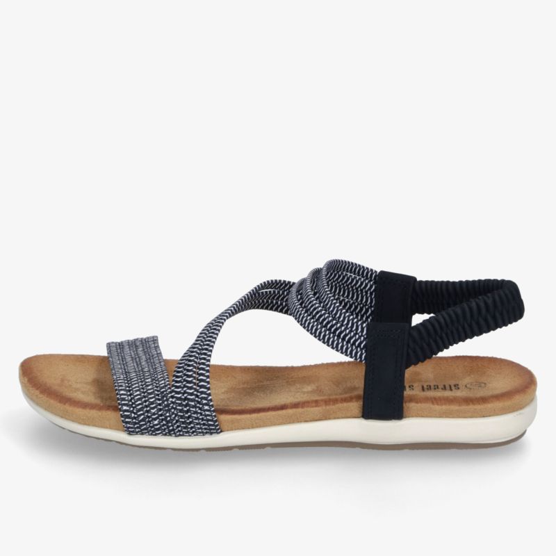 Bequeme und flexible Sandale mit elastischen Riemen und rutschfester Sohle für angenehmen Tragekomfort